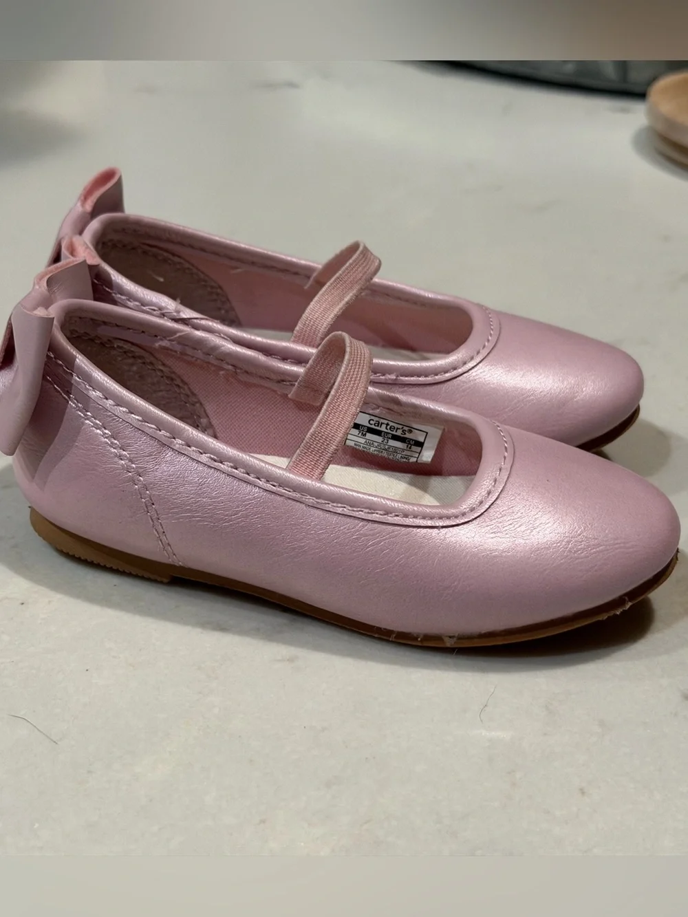 Simple Joys by Carter's Toddler Girls “Ana” Metallic Pink Ballet Flats
